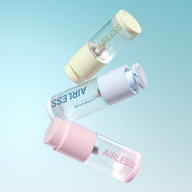 Bulk plastic airless packaging for skincare creams and serums