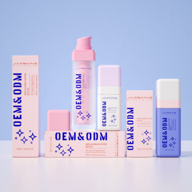 Custom colorful plastic skincare cosmetic bottle