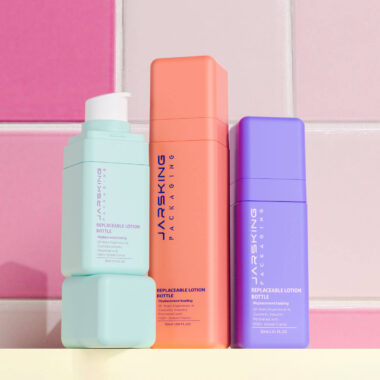 Custom colorful plastic skincare cosmetic bottle