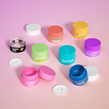Luxury colorful plastic cosmetic jar with logo manufacturer