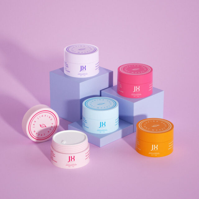 Luxury colorful plastic cosmetic jar with logo manufacturer