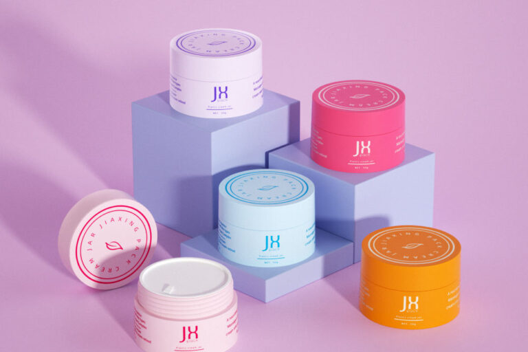 Luxury colorful plastic cosmetic jar with logo manufacturer