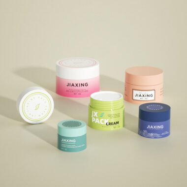 Luxury colorful plastic cosmetic jar with logo manufacturer