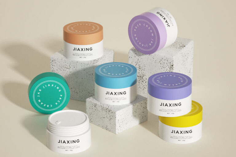 Custom logo colorful cosmetic jar manufacturer (5) Luxury colorful plastic cosmetic jar with logo manufacturer