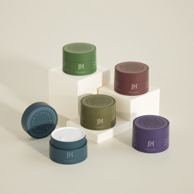Luxury colorful plastic cosmetic jar with logo manufacturer