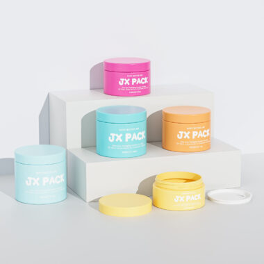 Luxury colorful plastic cosmetic jar with logo manufacturer