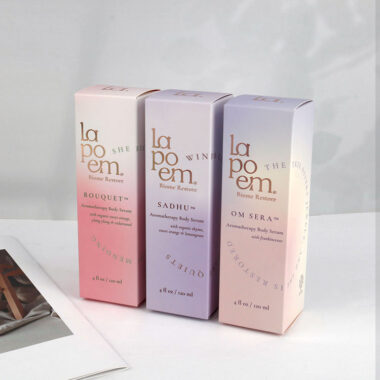 Full-color recyclable cosmetic packaging box with logo