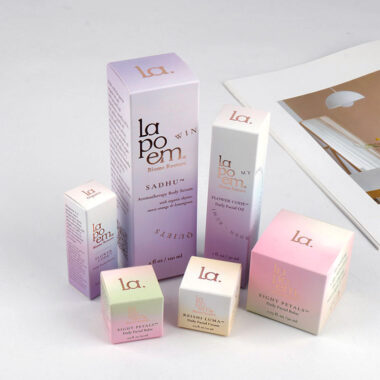 Full-color recyclable cosmetic packaging box with logo