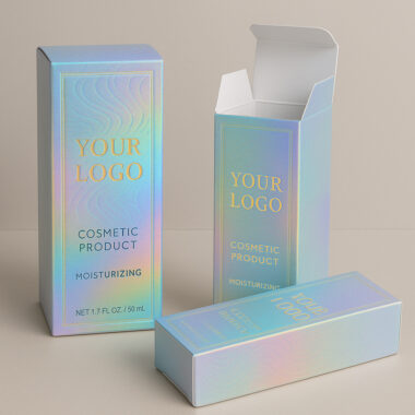 Full-color recyclable cosmetic packaging box with logo