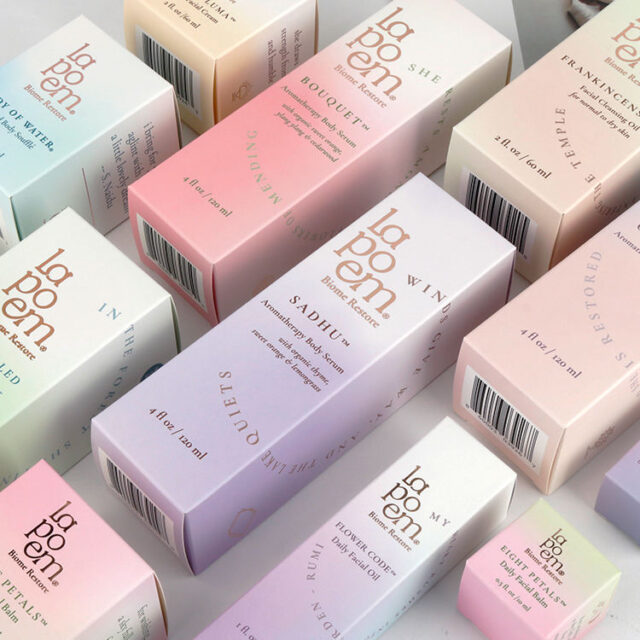 Full-color recyclable cosmetic packaging box with logo