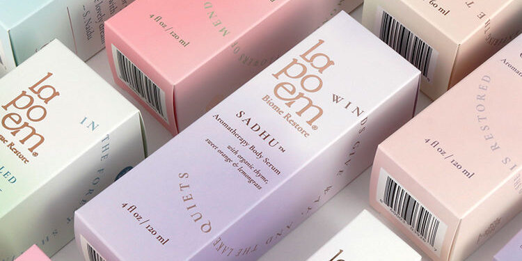 Full-color recyclable cosmetic packaging box with logo