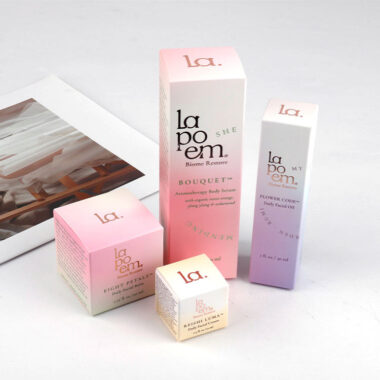 Full-color recyclable cosmetic packaging box with logo