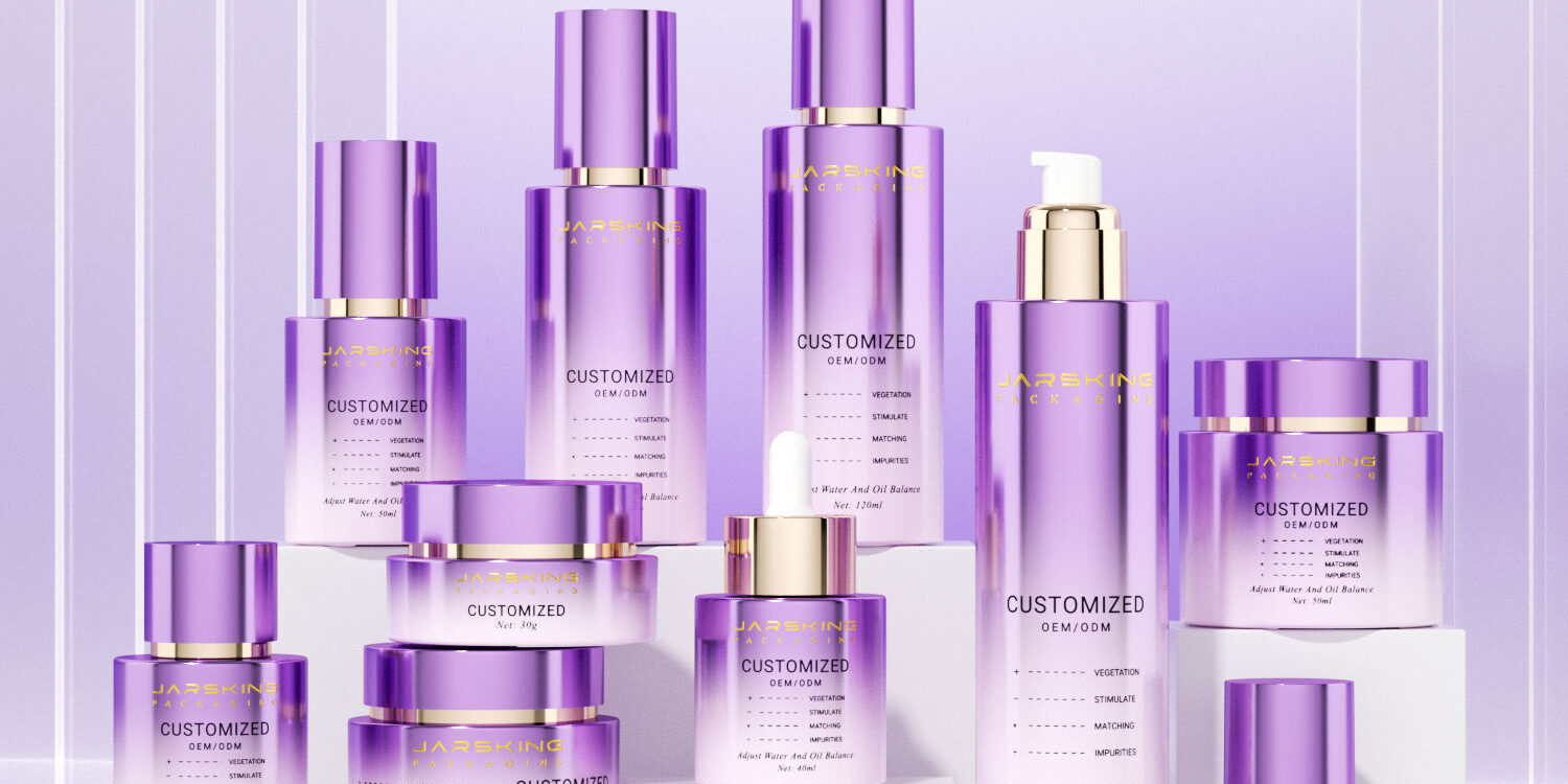 New design luxury glass skincare cosmetic bottle factory