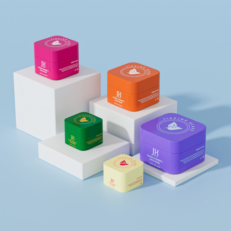 Custom luxury square cosmetic jar for moisturizing cream