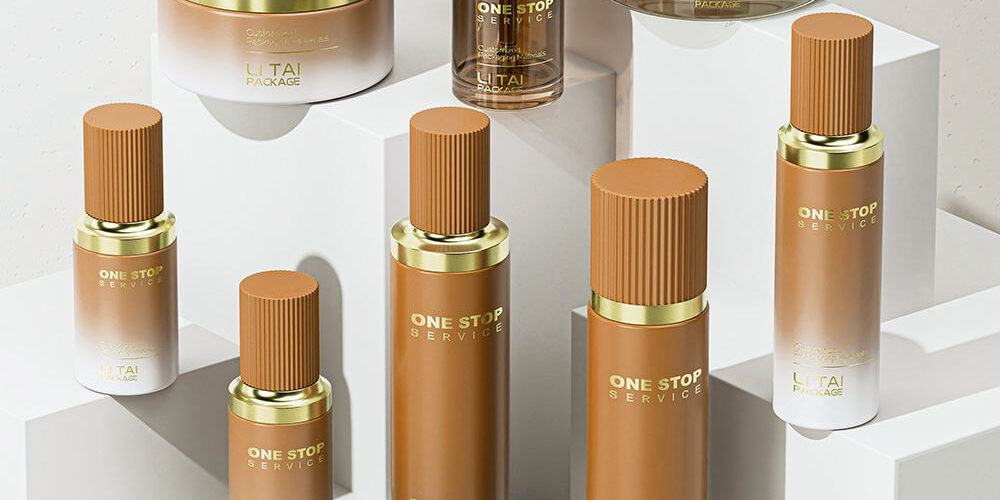 ulk skincare lotion and serum empty cosmetic bottle packaging