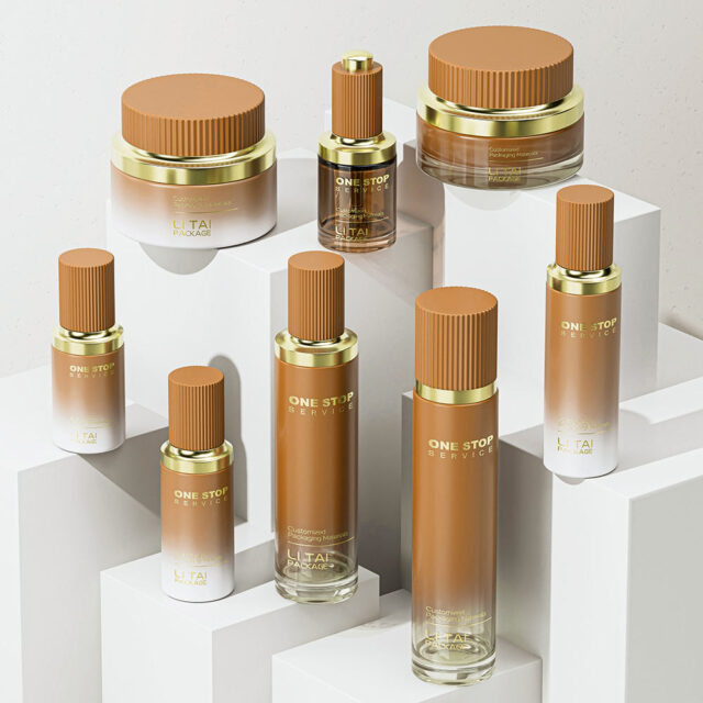 ulk skincare lotion and serum empty cosmetic bottle packaging