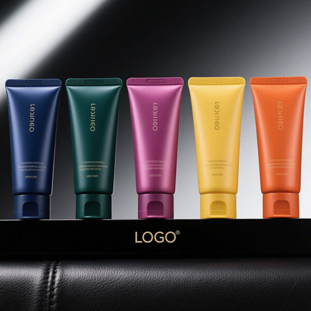 Cosmetic tube packaging for foam cleanser and hand cream