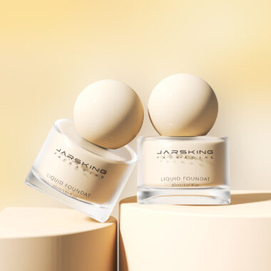 New Design 30ml Round Cap Glass Cosmetic Bottle Custom